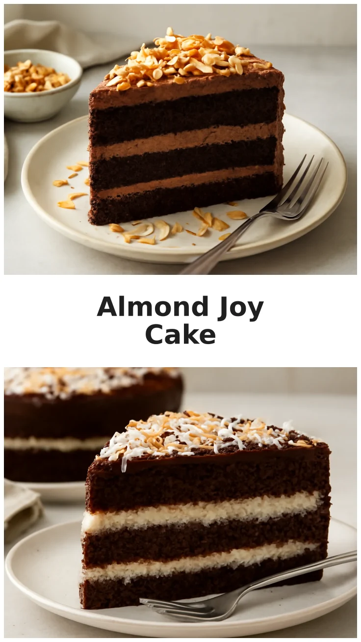 Rich Almond Joy Cake with Creamy Chocolate Frosting Recipe