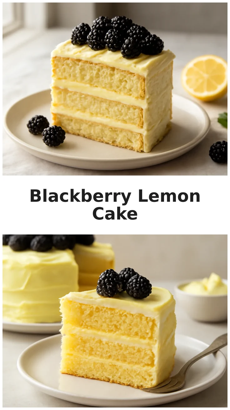 Delicious Fresh Blackberry Lemon Cake with Creamy Frosting Recipe