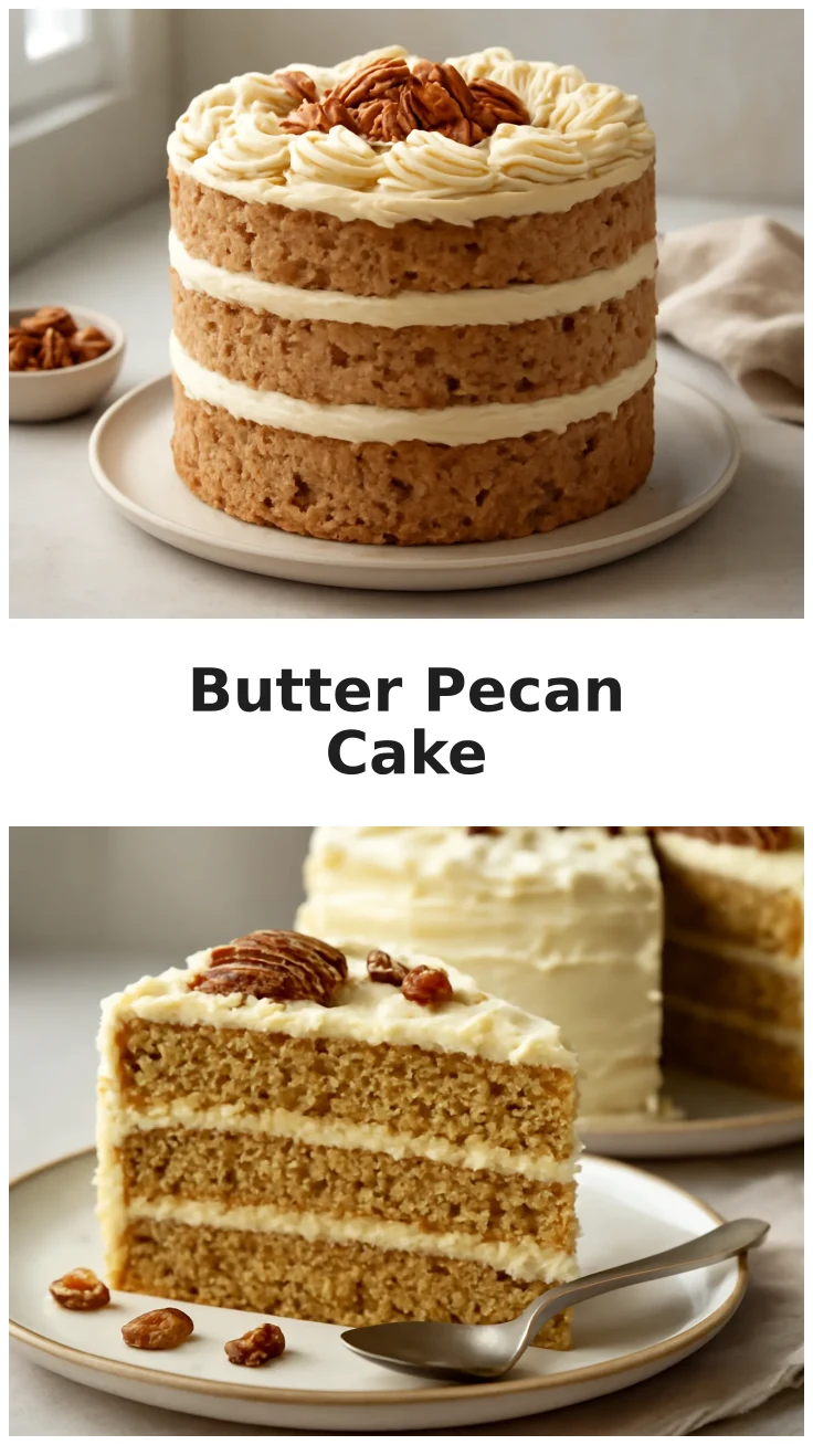 Rich Butter Pecan Cake with Creamy Frosting Recipe