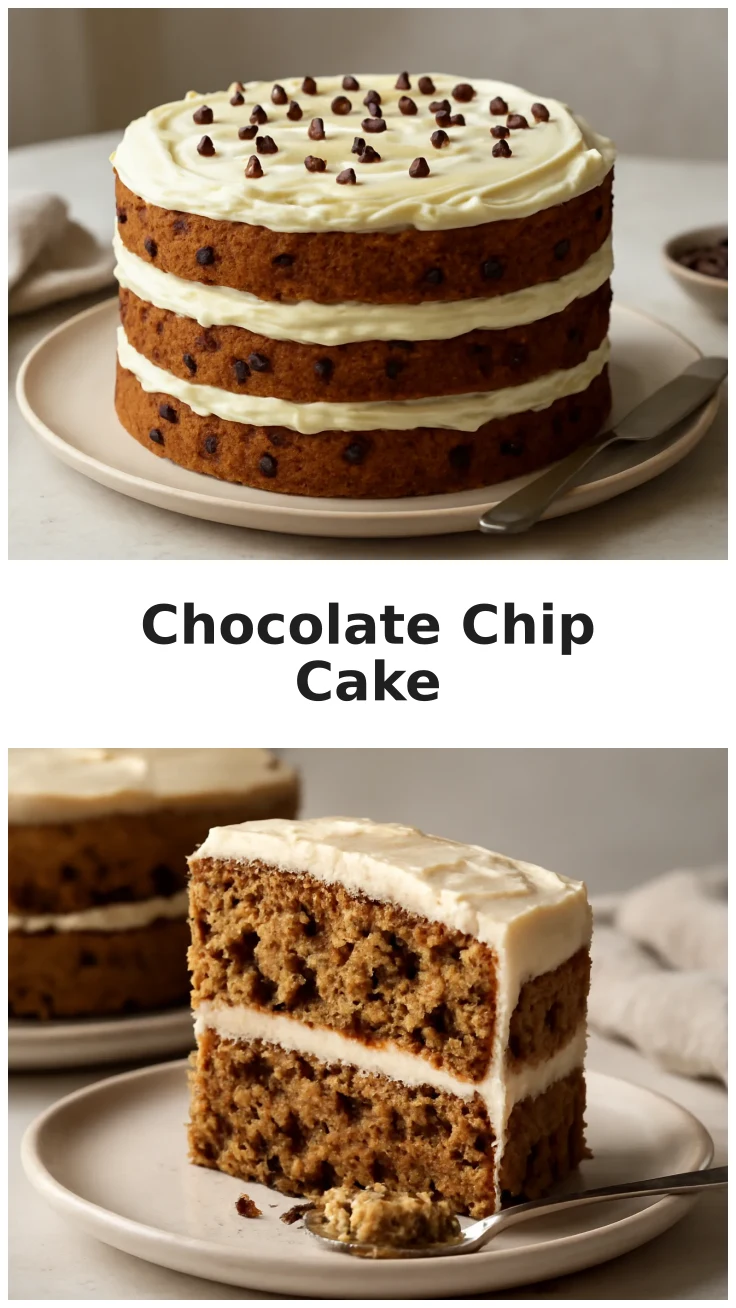Rich Chocolate Chip Cake with Creamy Frosting Recipe