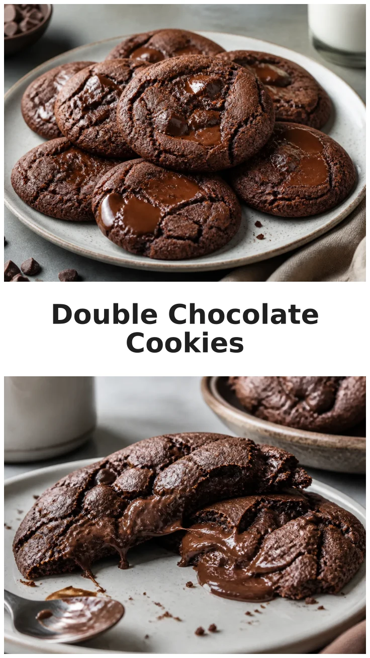 Rich Double Chocolate Cookies with Gooey Chocolate Chips Recipe Rich Double Chocolate Cookies with Gooey Chocolate Chips Recipe