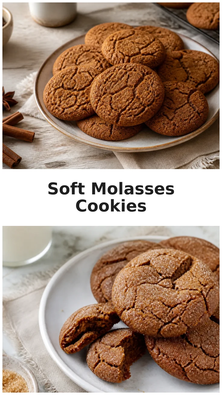 Delicious Soft Molasses Cookies with Warm Spices Recipe Delicious Soft Molasses Cookies with Warm Spices Recipe