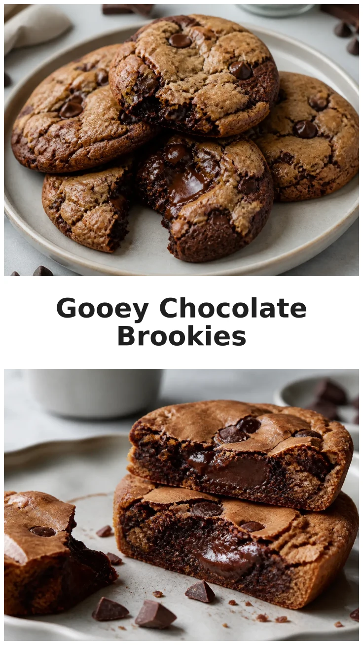 Rich Brookie Cookies with Gooey Chocolate Centers Recipe Rich Brookie Cookies with Gooey Chocolate Centers Recipe