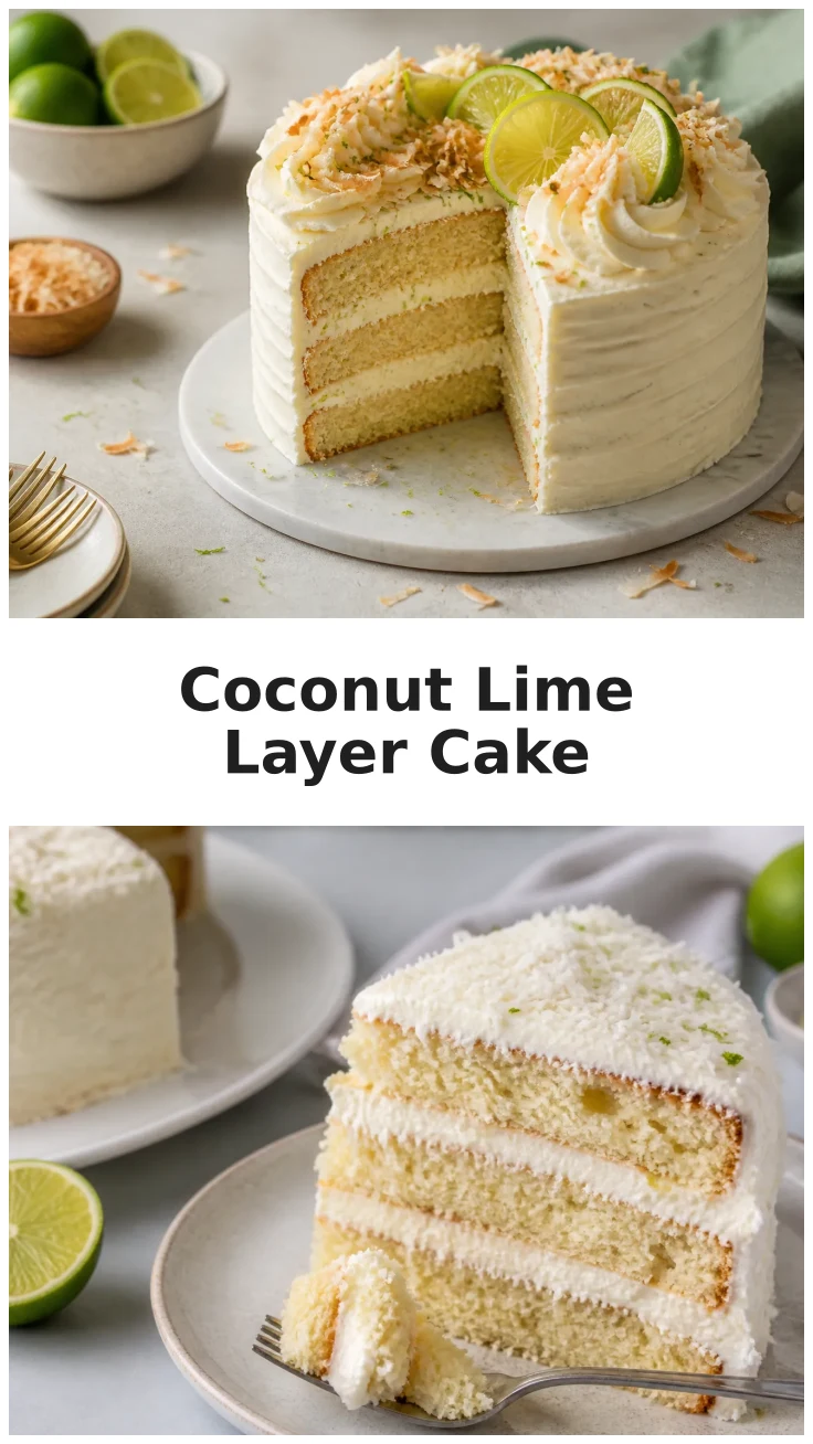 Fresh Coconut Lime Layer Cake with Creamy Frosting Recipe Fresh Coconut Lime Layer Cake with Creamy Frosting Recipe
