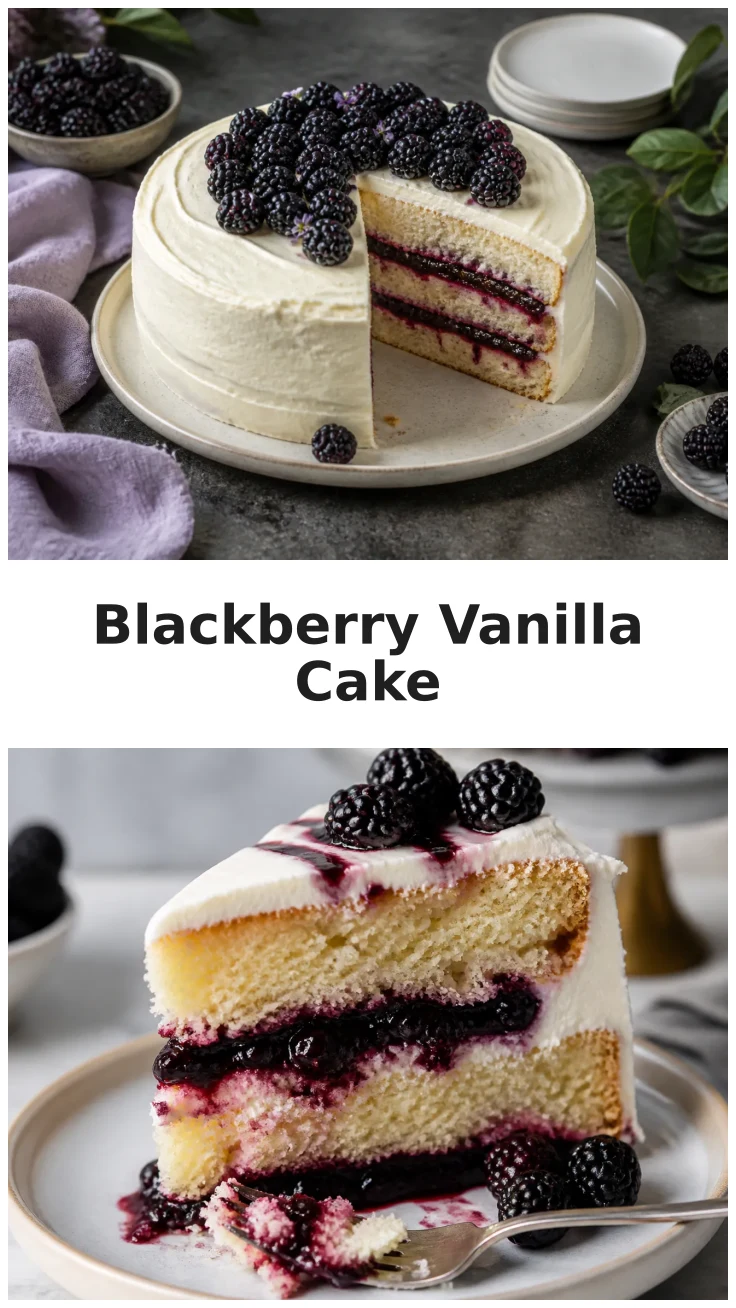 Fresh Blackberry Vanilla Layer Cake with Creamy Frosting Recipe Fresh Blackberry Vanilla Layer Cake with Creamy Frosting Recipe