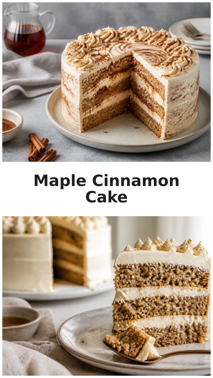 Soft Maple Cinnamon Layer Cake with Creamy Frosting Recipe Soft Maple Cinnamon Layer Cake with Creamy Frosting Recipe