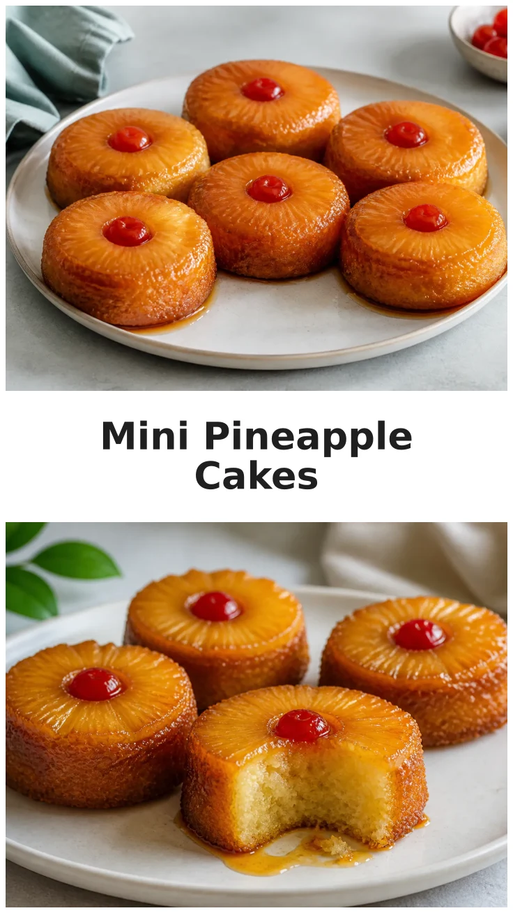 Delicious Golden Mini Pineapple Upside Down Cakes for Parties Delicious Golden Mini Pineapple Upside Down Cakes for Parties