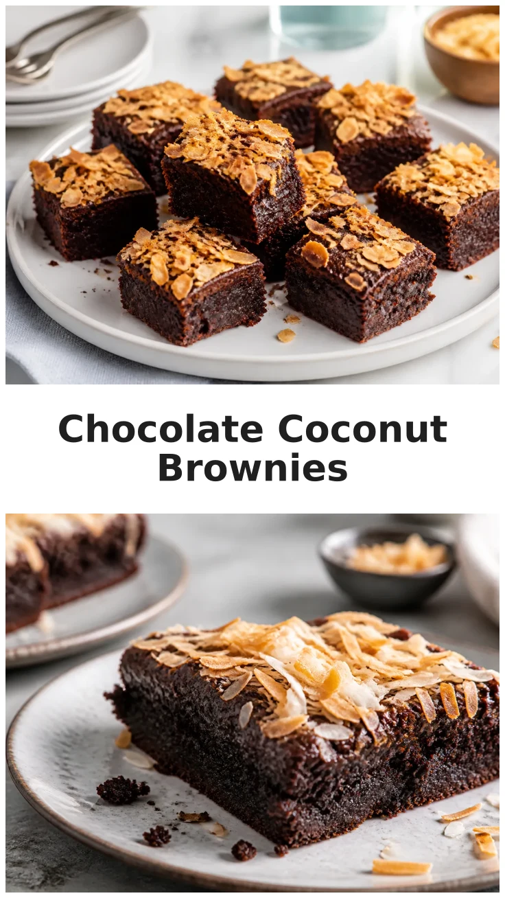 Gooey Chocolate Coconut Brownies with Toasted Coconut Topping Recipe Gooey Chocolate Coconut Brownies with Toasted Coconut Topping Recipe