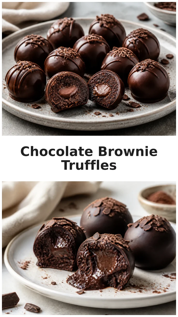Decadent Chocolate Brownie Truffles with Creamy Centers Decadent Chocolate Brownie Truffles with Creamy Centers