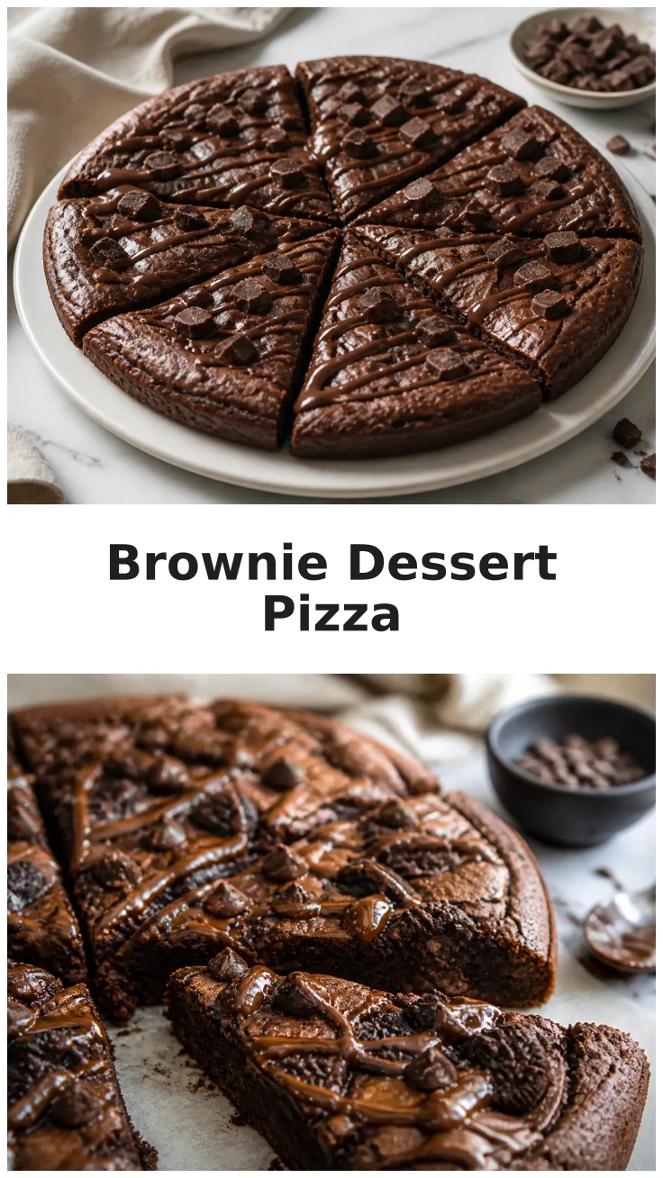 Decadent Brownie Dessert Pizza with Creamy Chocolate Drizzle Recipe Decadent Brownie Dessert Pizza with Creamy Chocolate Drizzle Recipe