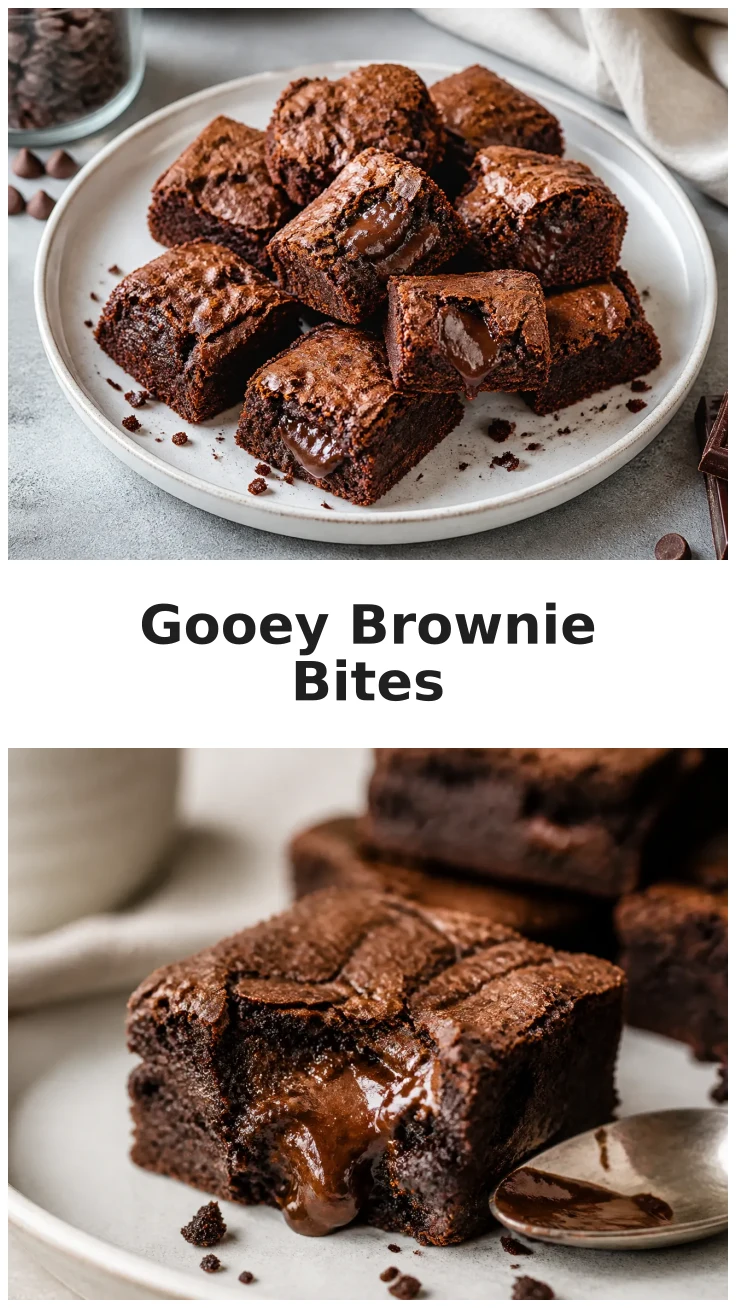 Gooey Brownie Bites with Soft Chocolate Centers Gooey Brownie Bites with Soft Chocolate Centers