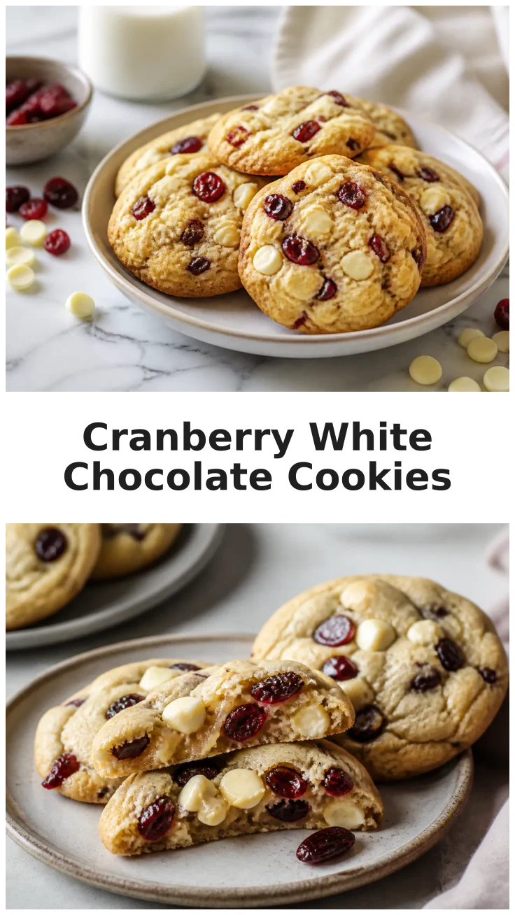 Chewy Cranberry White Chocolate Cookies with Creamy Chocolate Chips