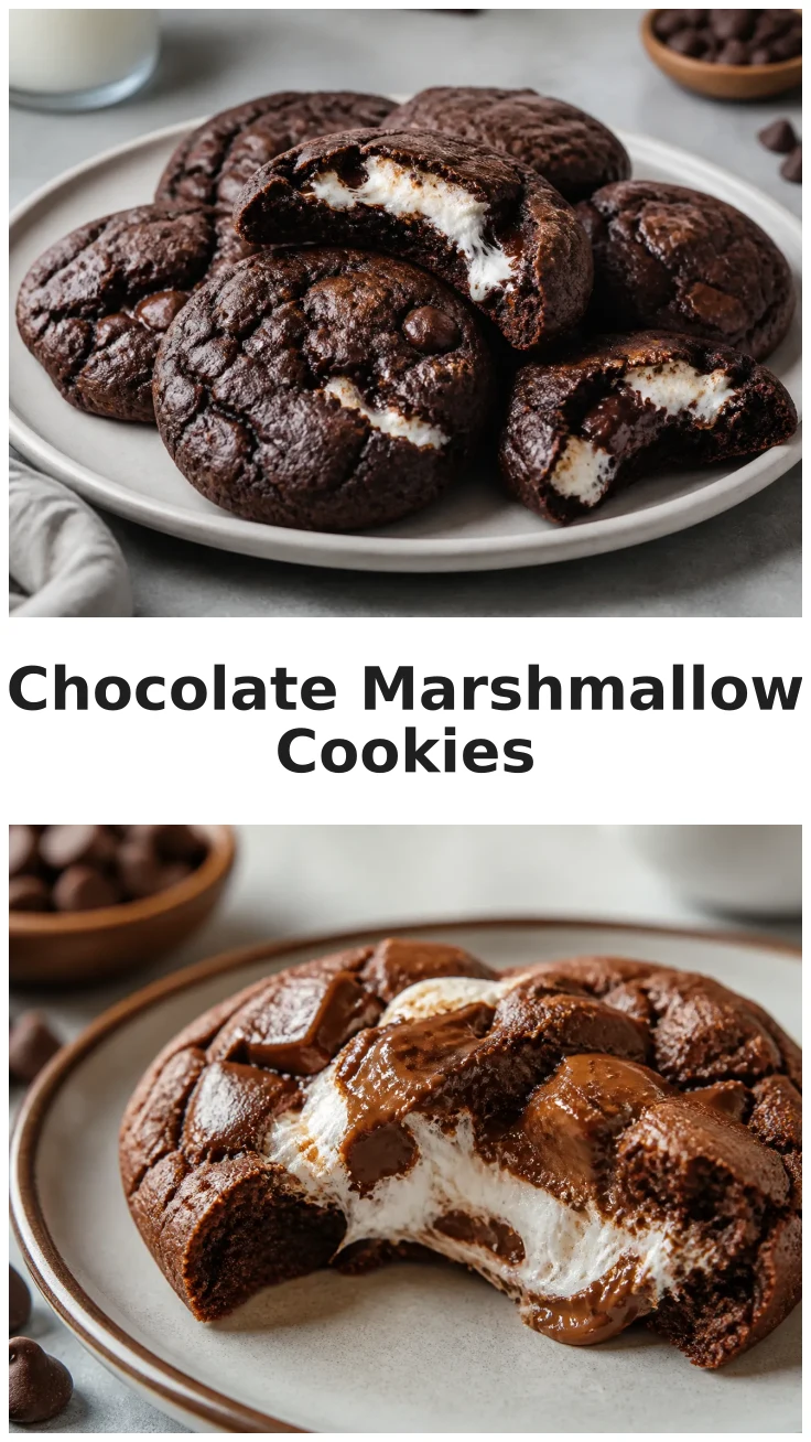 Rich Double Chocolate Marshmallow Cookies with Gooey Marshmallow Filling Rich Double Chocolate Marshmallow Cookies with Gooey Marshmallow Filling