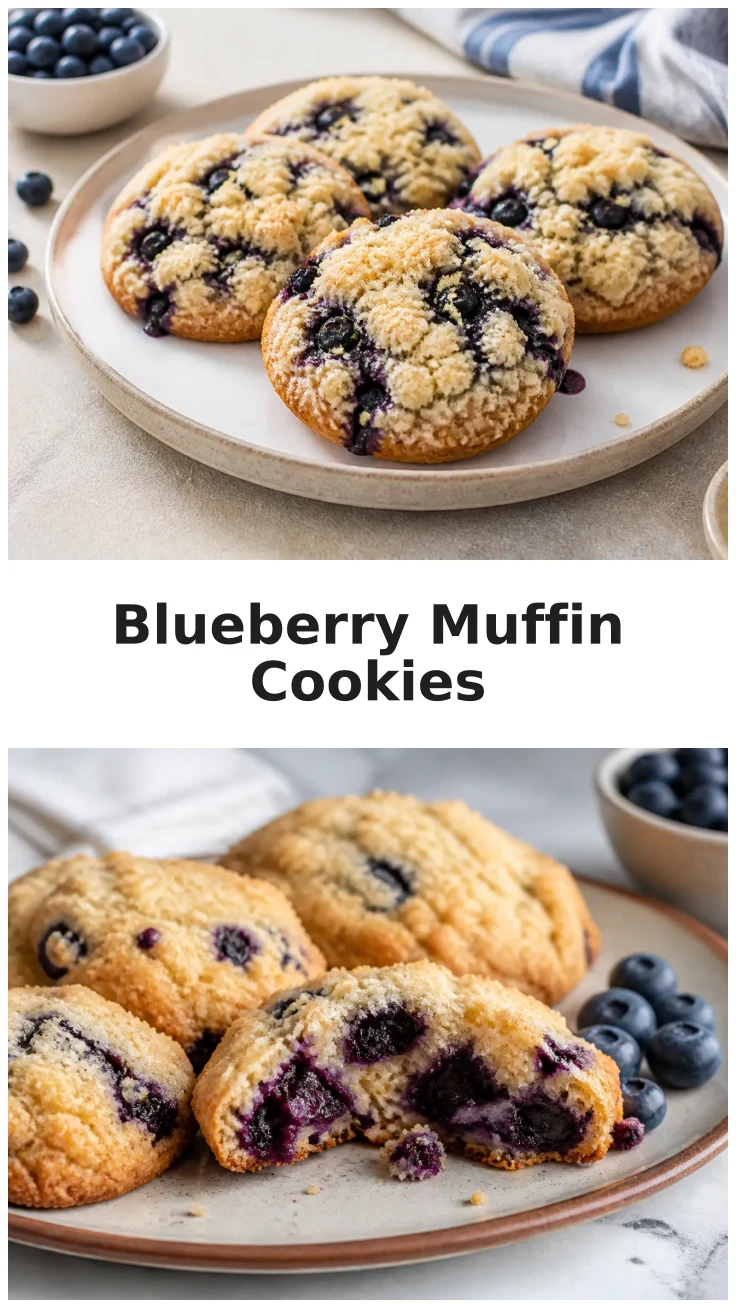 Fluffy Blueberry Crumble Muffin Cookies with Golden Streusel Fluffy Blueberry Crumble Muffin Cookies with Golden Streusel