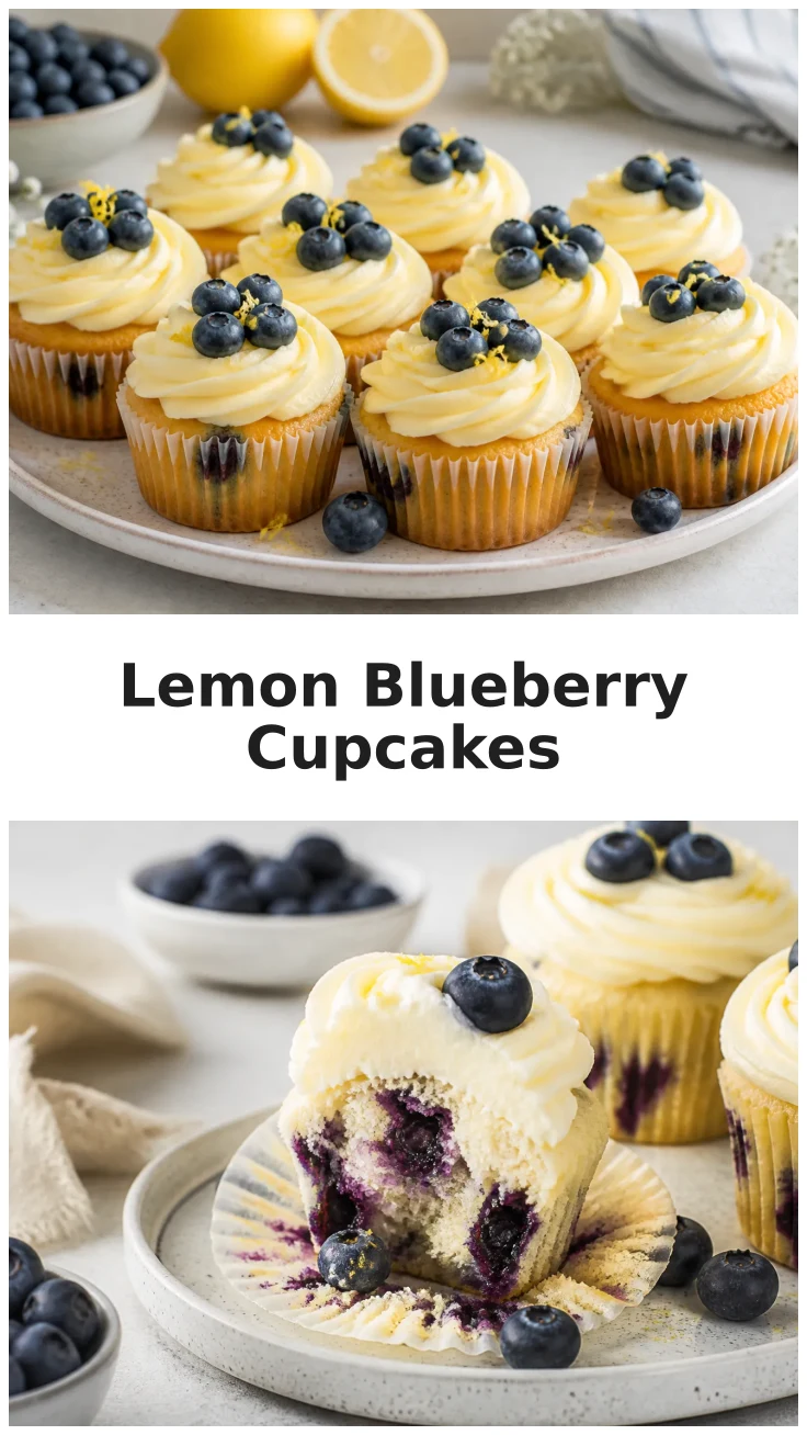 Fluffy Lemon Blueberry Buttercream Cupcakes for Spring Celebrations