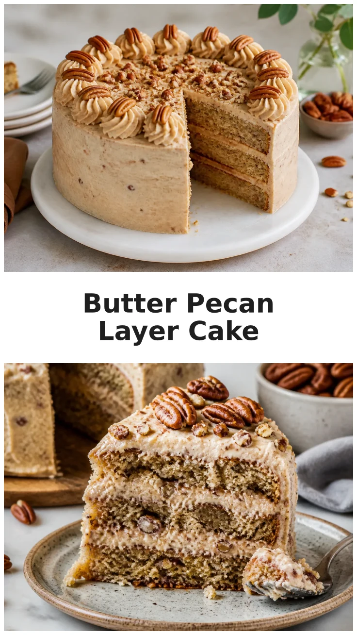 Golden Butter Pecan Layer Cake for Celebrations