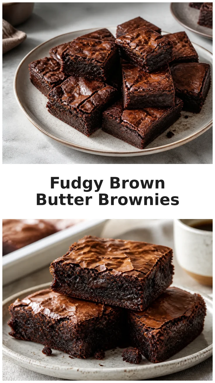 Decadent Fudgy Brown Butter Brownies with Crackly Tops