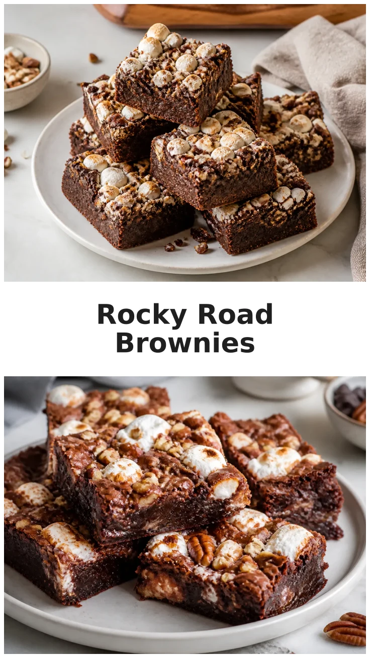 Decadent Marshmallow Rocky Road Brownies with Crunchy Nuts Decadent Marshmallow Rocky Road Brownies with Crunchy Nuts