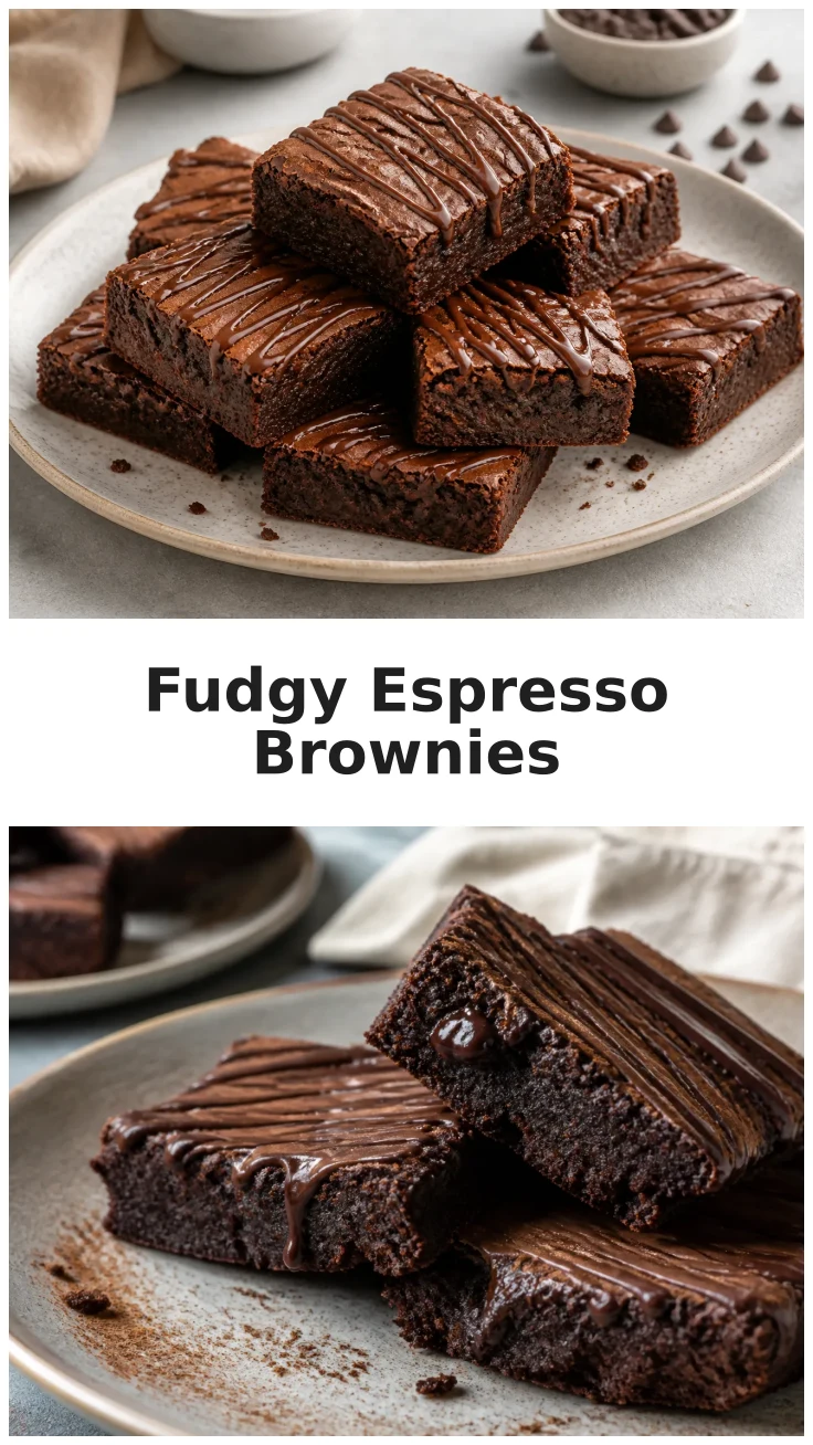 Decadent Fudgy Espresso Brownies with Deep Chocolate Flavor