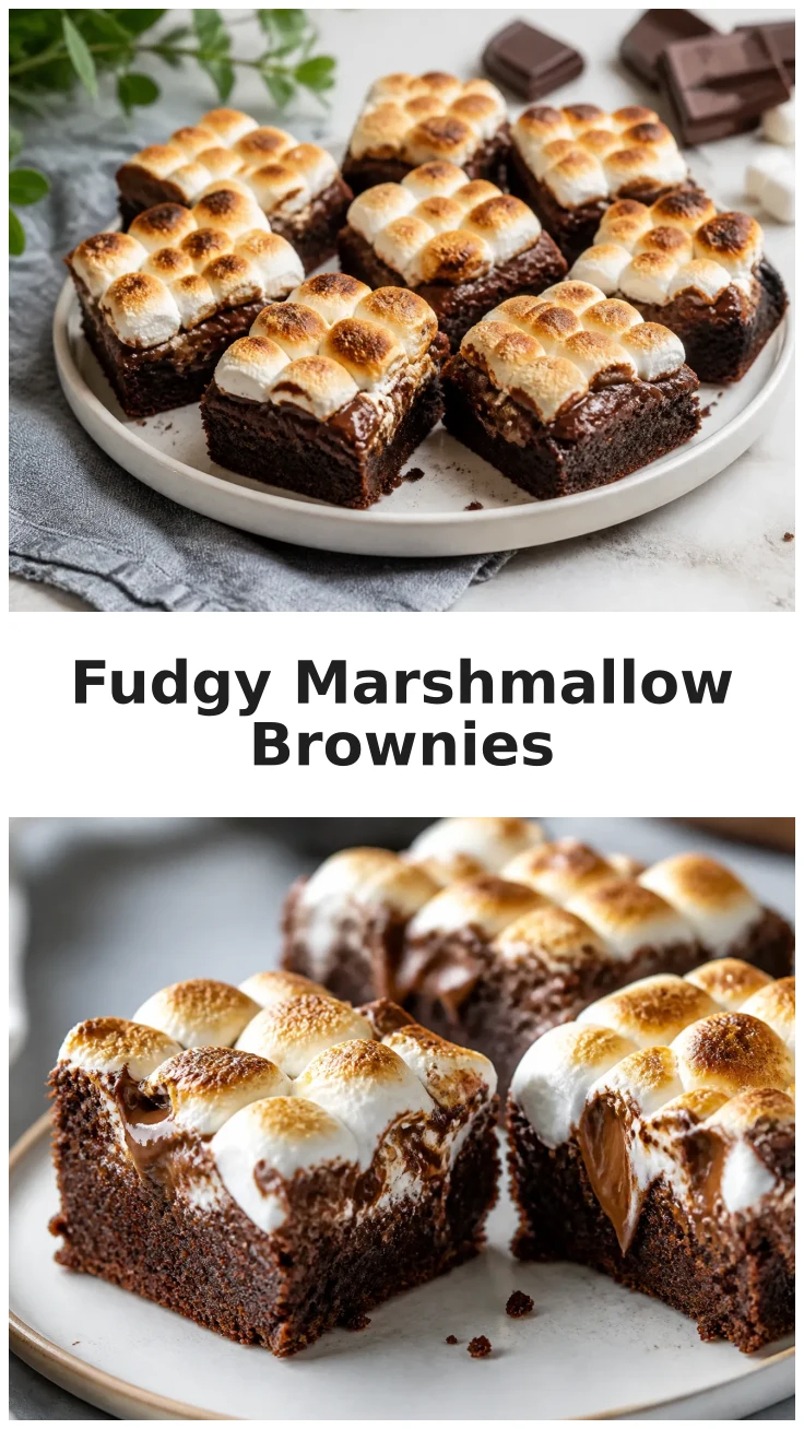 Decadent Fudgy Marshmallow Brownies with Toasted Marshmallows Recipe