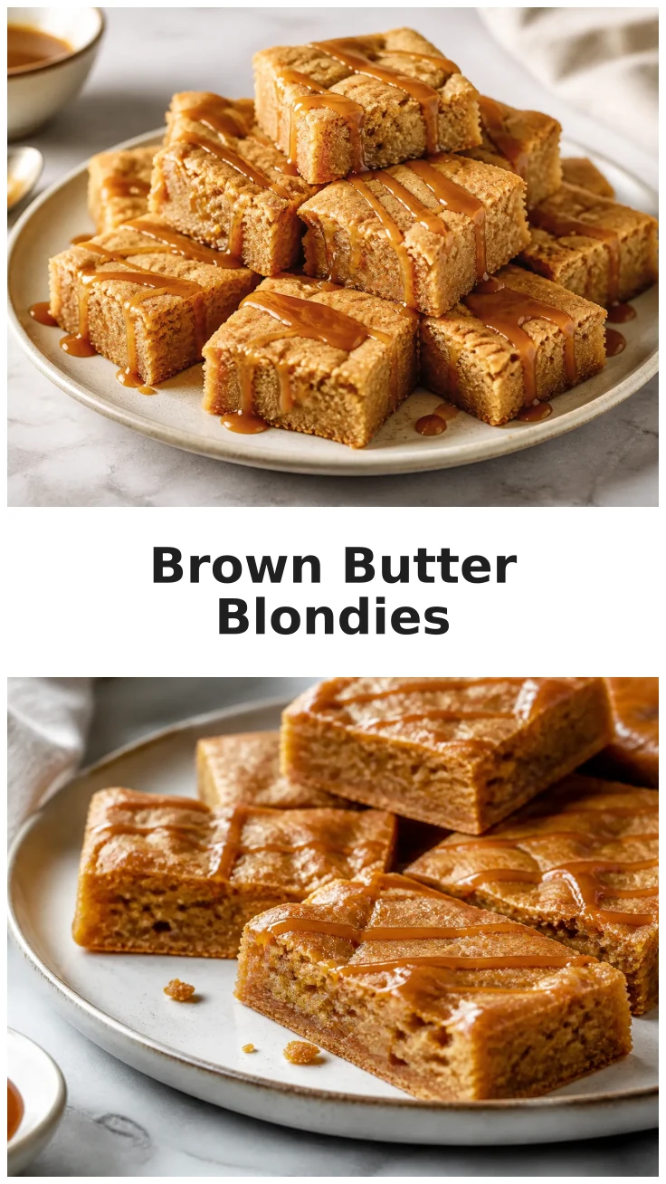 Golden Brown Butter Blondies with Caramel Flavor Recipe