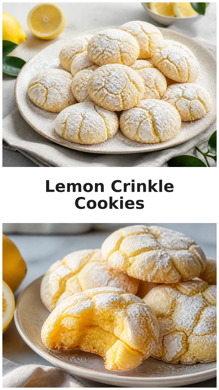 Fresh Chewy Lemon Crinkle Cookies for Spring Baking