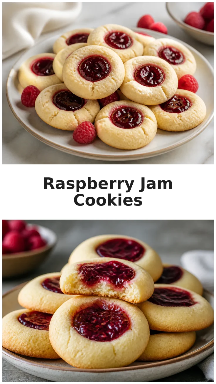 Fresh Raspberry Jam Thumbprint Cookies for Holiday Baking