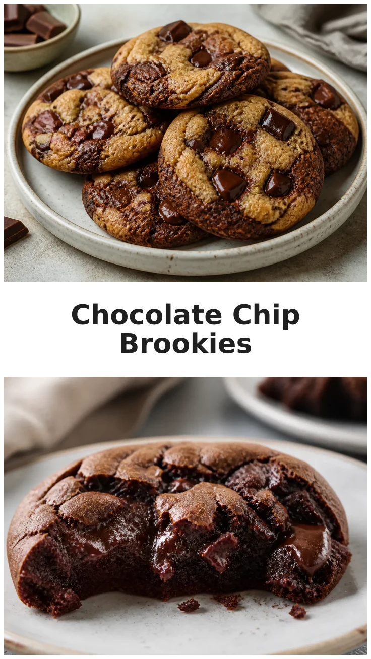 Fudgy Chocolate Chip Brookie Cookies for Chocolate Lovers Fudgy Chocolate Chip Brookie Cookies for Chocolate Lovers
