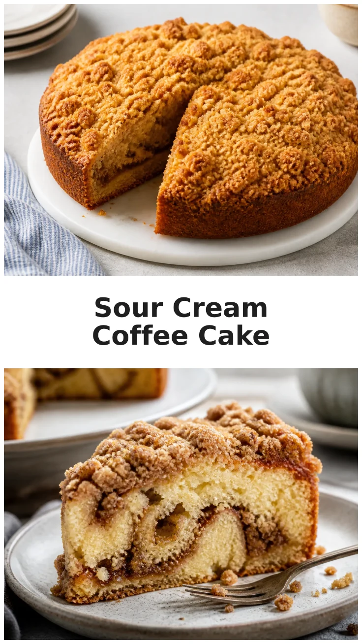 Delicious Golden Sour Cream Coffee Cake Recipe Delicious Golden Sour Cream Coffee Cake Recipe
