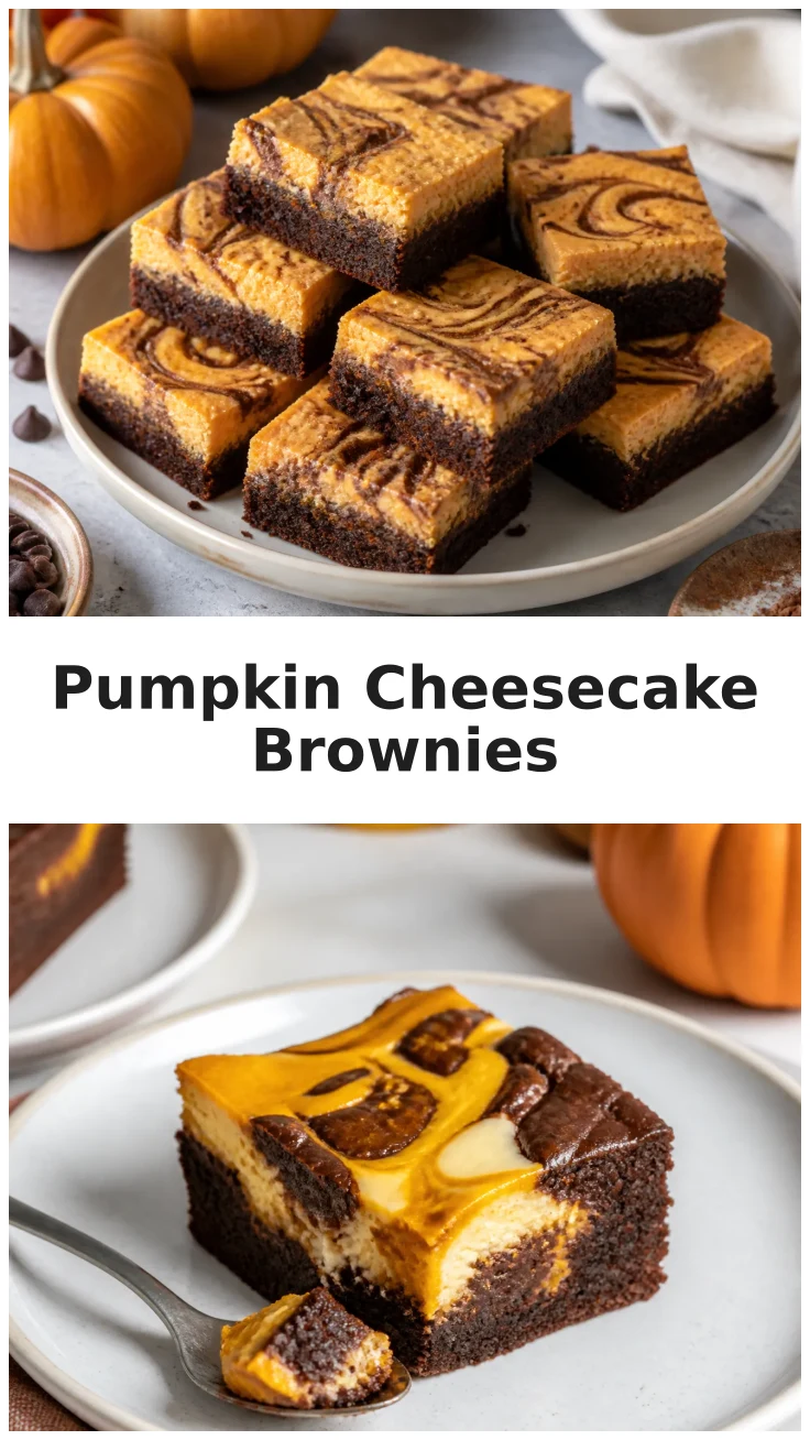 Pumpkin Cheesecake Brownies with a Creamy Swirl Recipe Pumpkin Cheesecake Brownies with a Creamy Swirl Recipe