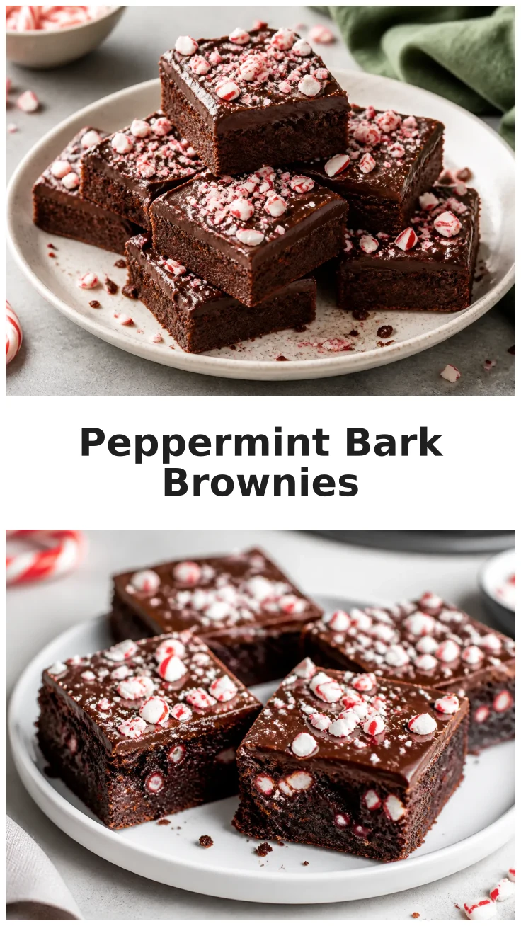 Delicious Peppermint Bark Brownies with Chocolate Layer Delicious Peppermint Bark Brownies with Chocolate Layer