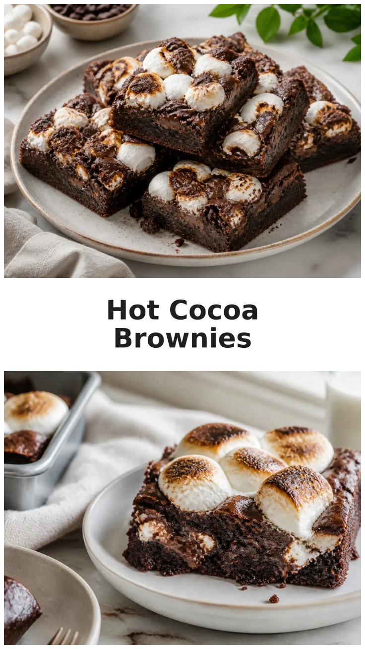 Hot Cocoa Brownies Topped with Fluffy Marshmallows Hot Cocoa Brownies Topped with Fluffy Marshmallows