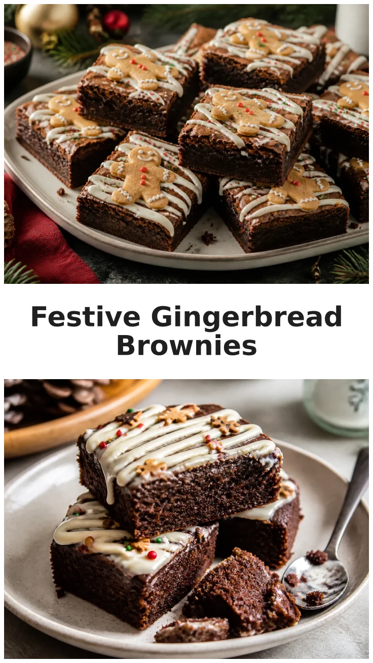 Gingerbread Brownies with a Festive Holiday Twist Gingerbread Brownies with a Festive Holiday Twist