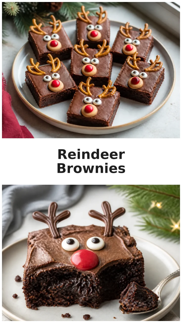 Festive Reindeer Brownies for Your Christmas Party Festive Reindeer Brownies for Your Christmas Party