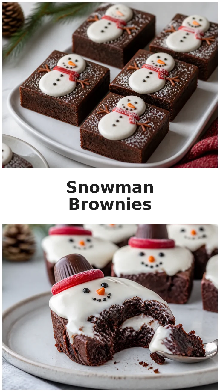 Delightful Snowman Brownies for Winter Celebrations