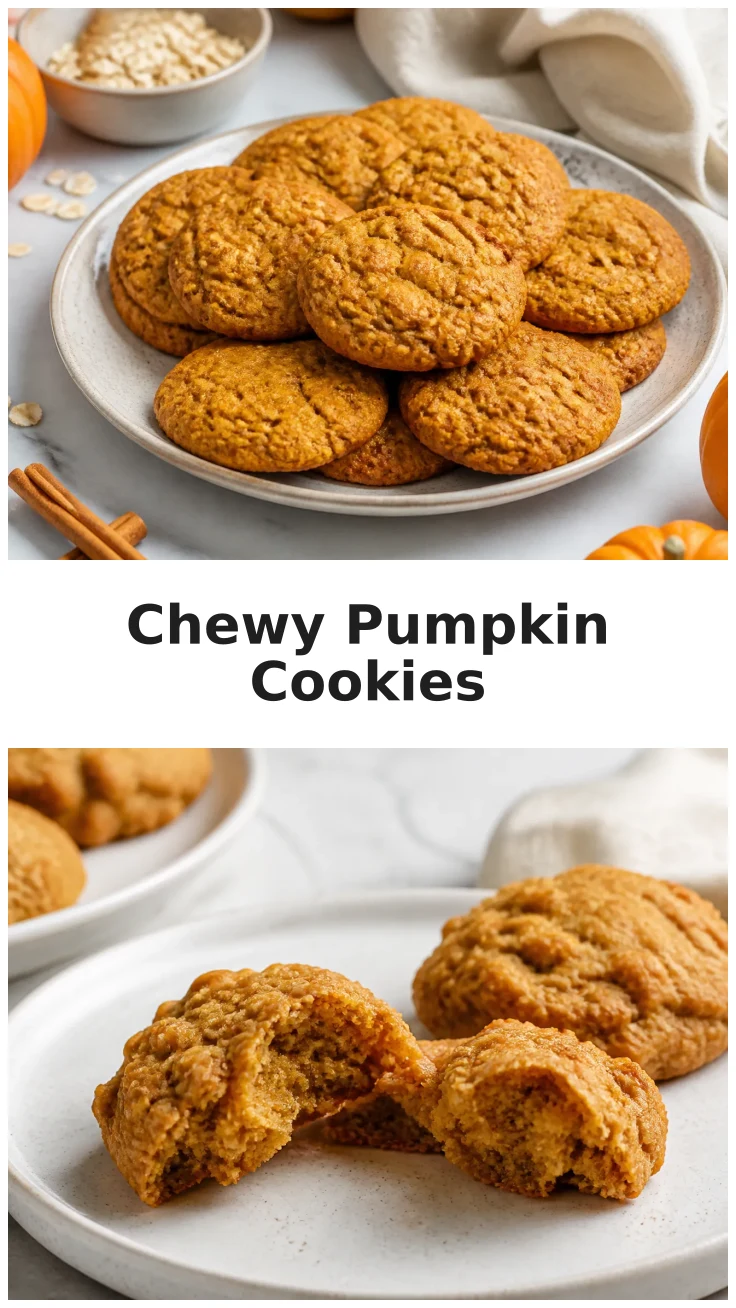 Pumpkin Oatmeal Cookies with a Soft Chewy Center Recipe Pumpkin Oatmeal Cookies with a Soft Chewy Center Recipe