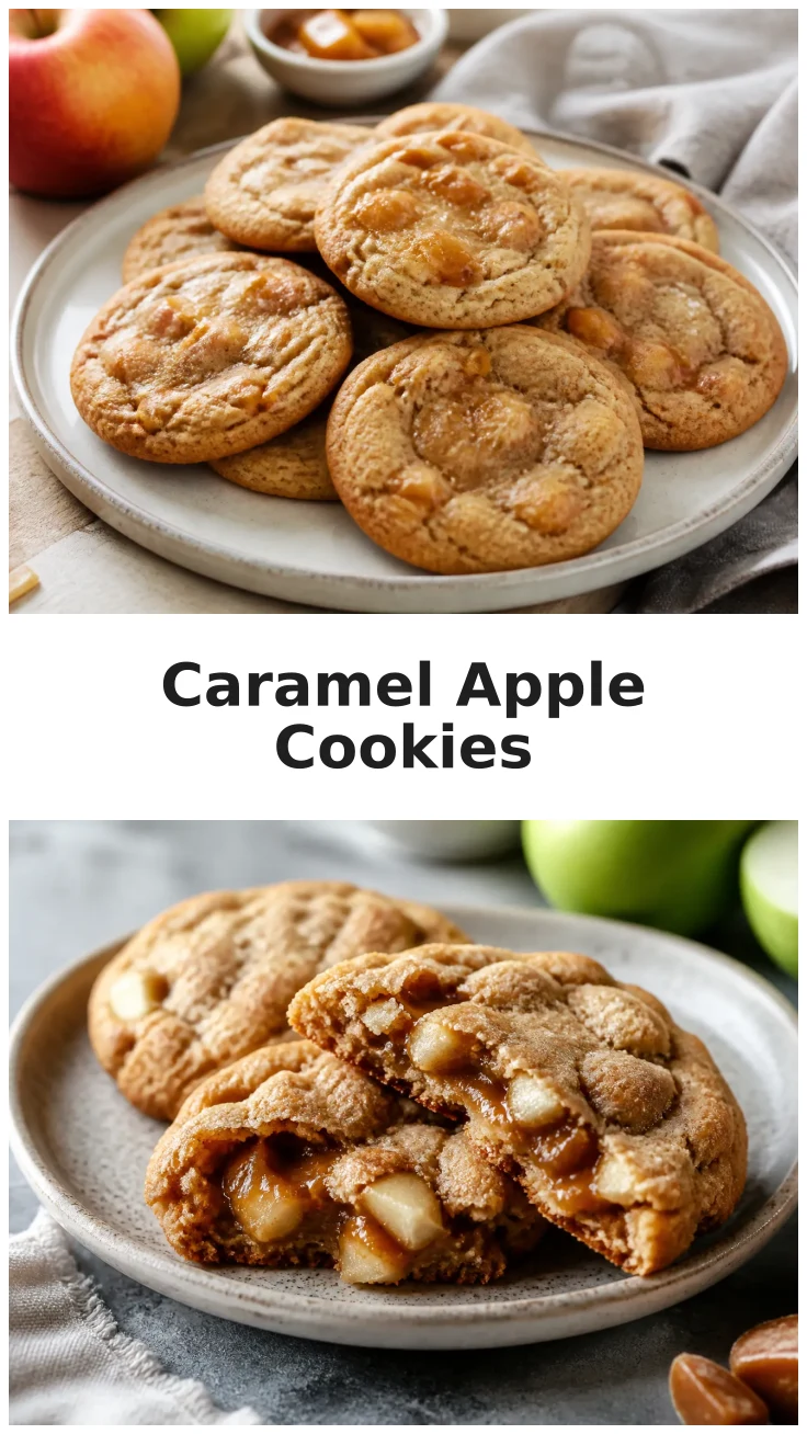 Caramel Apple Cookies with a Golden Fall Finish