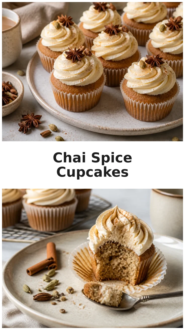 Chai Spice Cupcakes with Cozy Fall Spices Recipe Chai Spice Cupcakes with Cozy Fall Spices Recipe