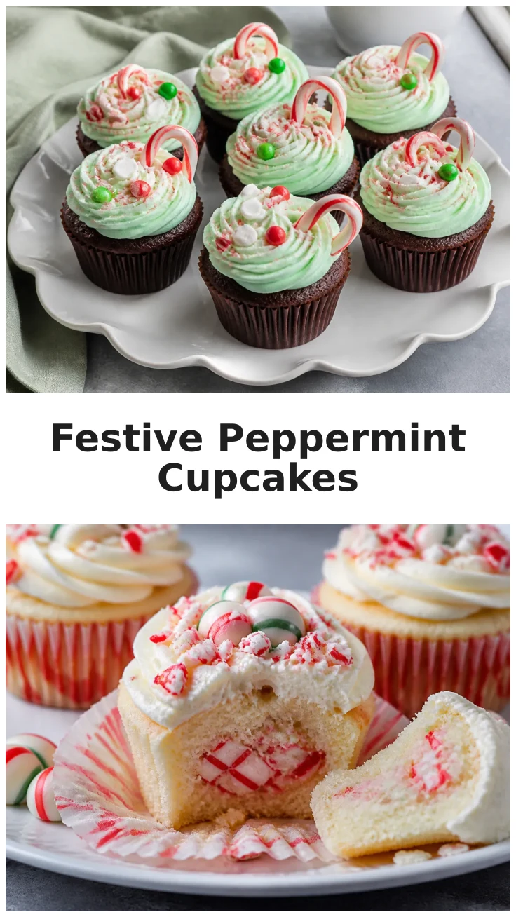 Delicious Peppermint Cupcakes with Festive Candy Topping
