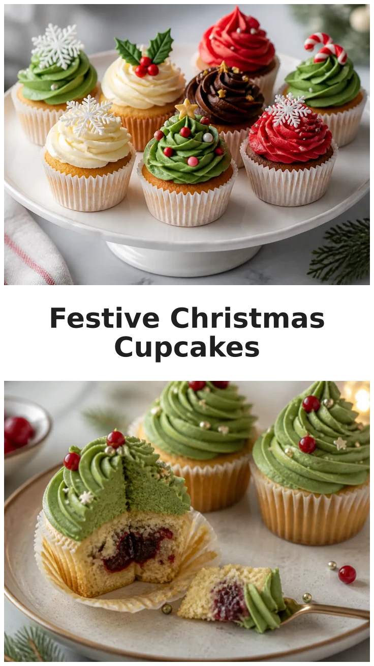Colorful Christmas Cupcakes for Holiday Fun