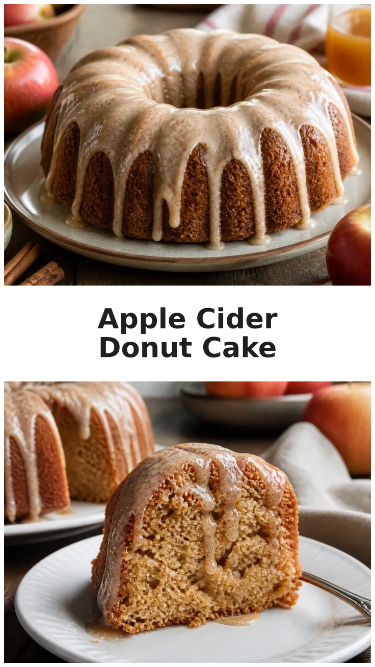 Apple Cider Donut Cake with a Golden Cinnamon Finish