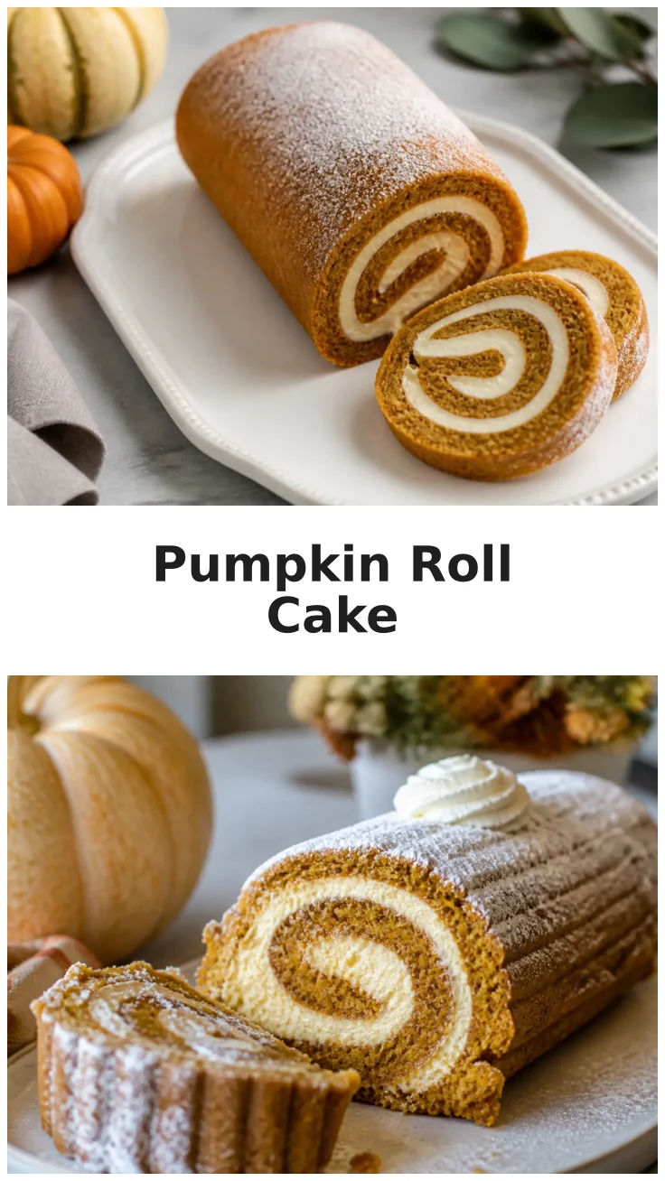 Delicious Pumpkin Roll Cake with Creamy Swirl Recipe