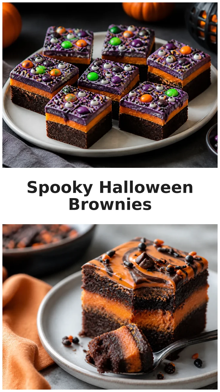 Colorful Halloween Brownies for a Spooky Party Colorful Halloween Brownies for a Spooky Party