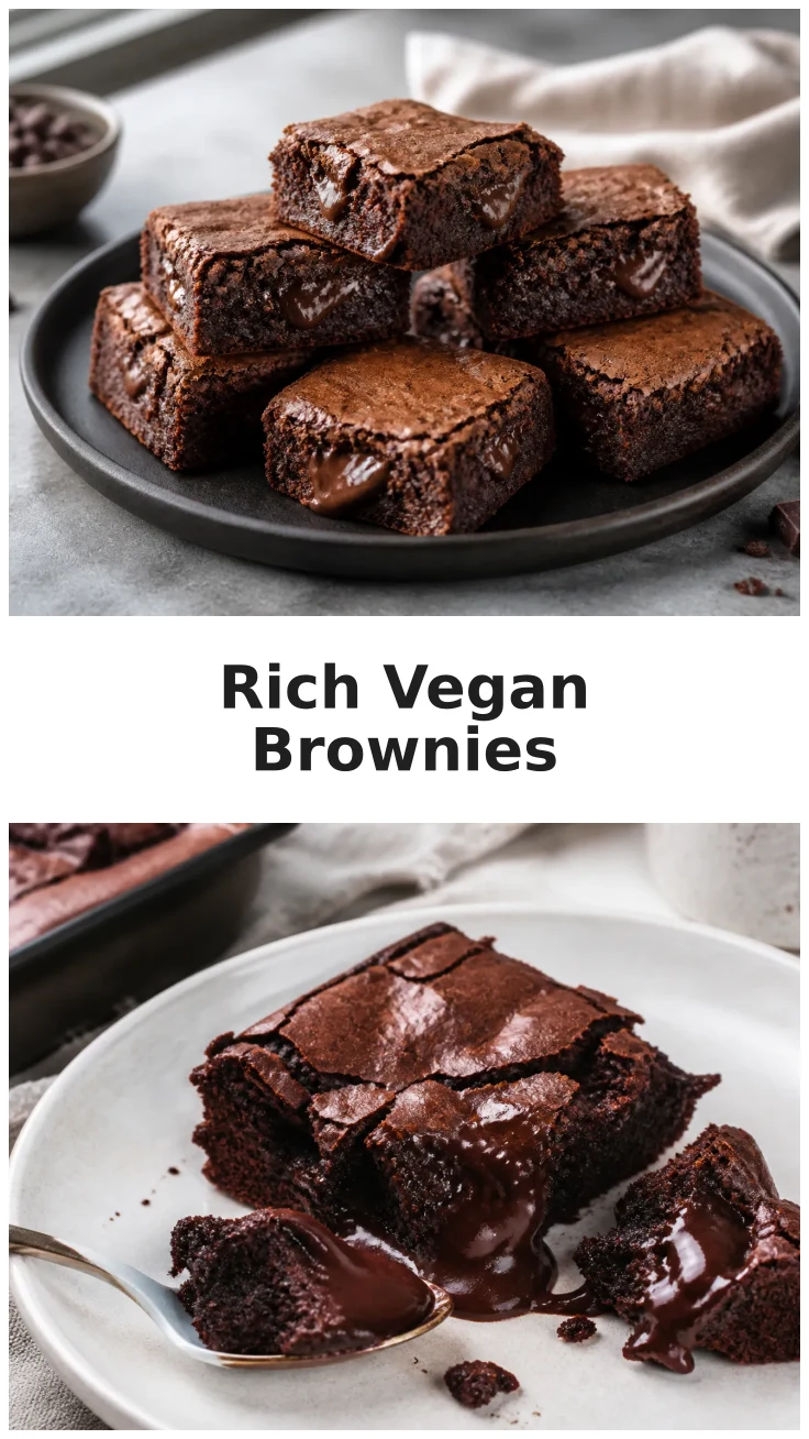 Vegan Brownies with a Rich Chocolate Center Recipe Vegan Brownies with a Rich Chocolate Center Recipe