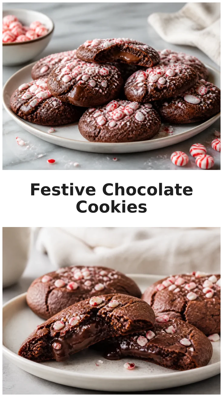 Peppermint Chocolate Cookies with a Rich Holiday Center Peppermint Chocolate Cookies with a Rich Holiday Center