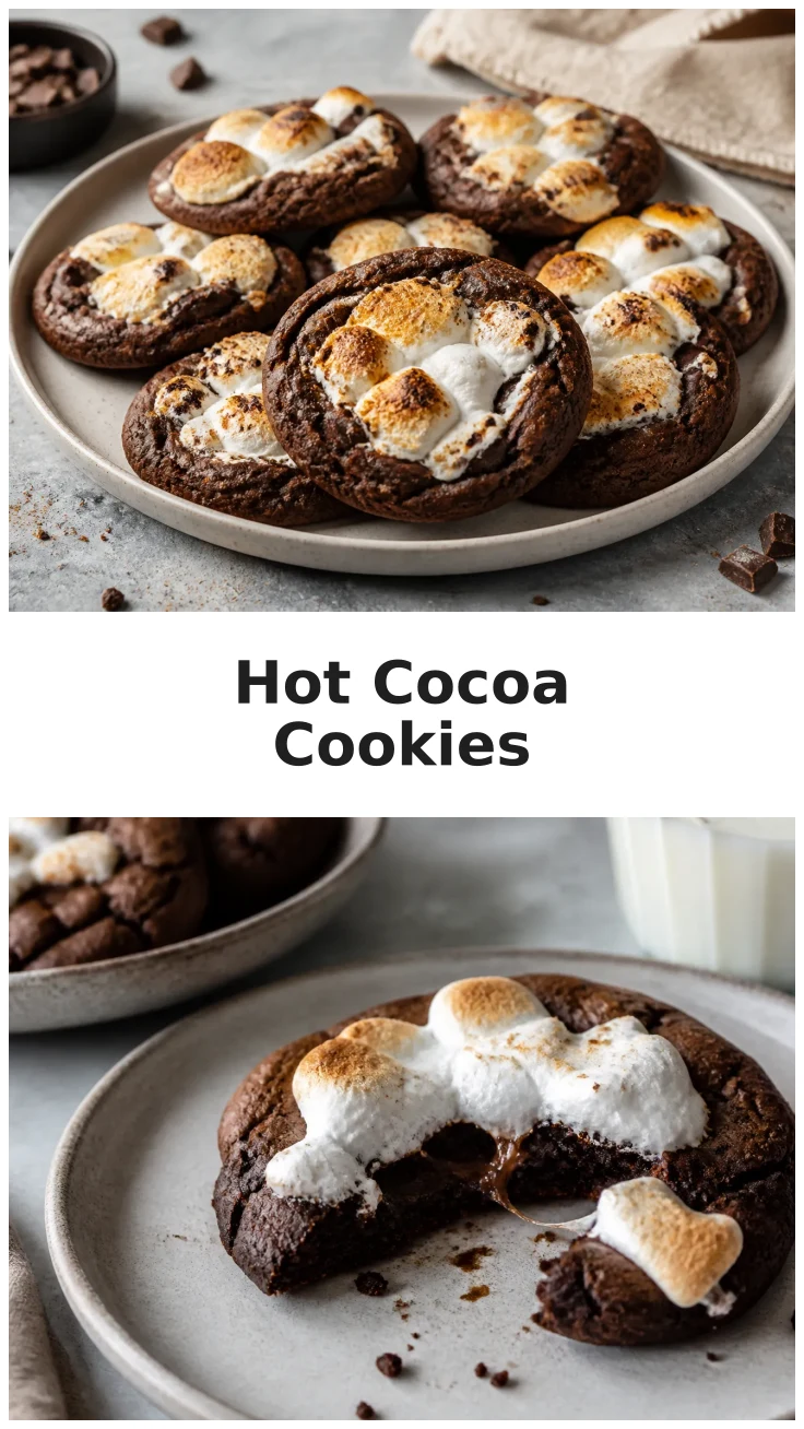 Hot Cocoa Cookies with Fluffy Marshmallow Flavor Recipe Hot Cocoa Cookies with Fluffy Marshmallow Flavor Recipe