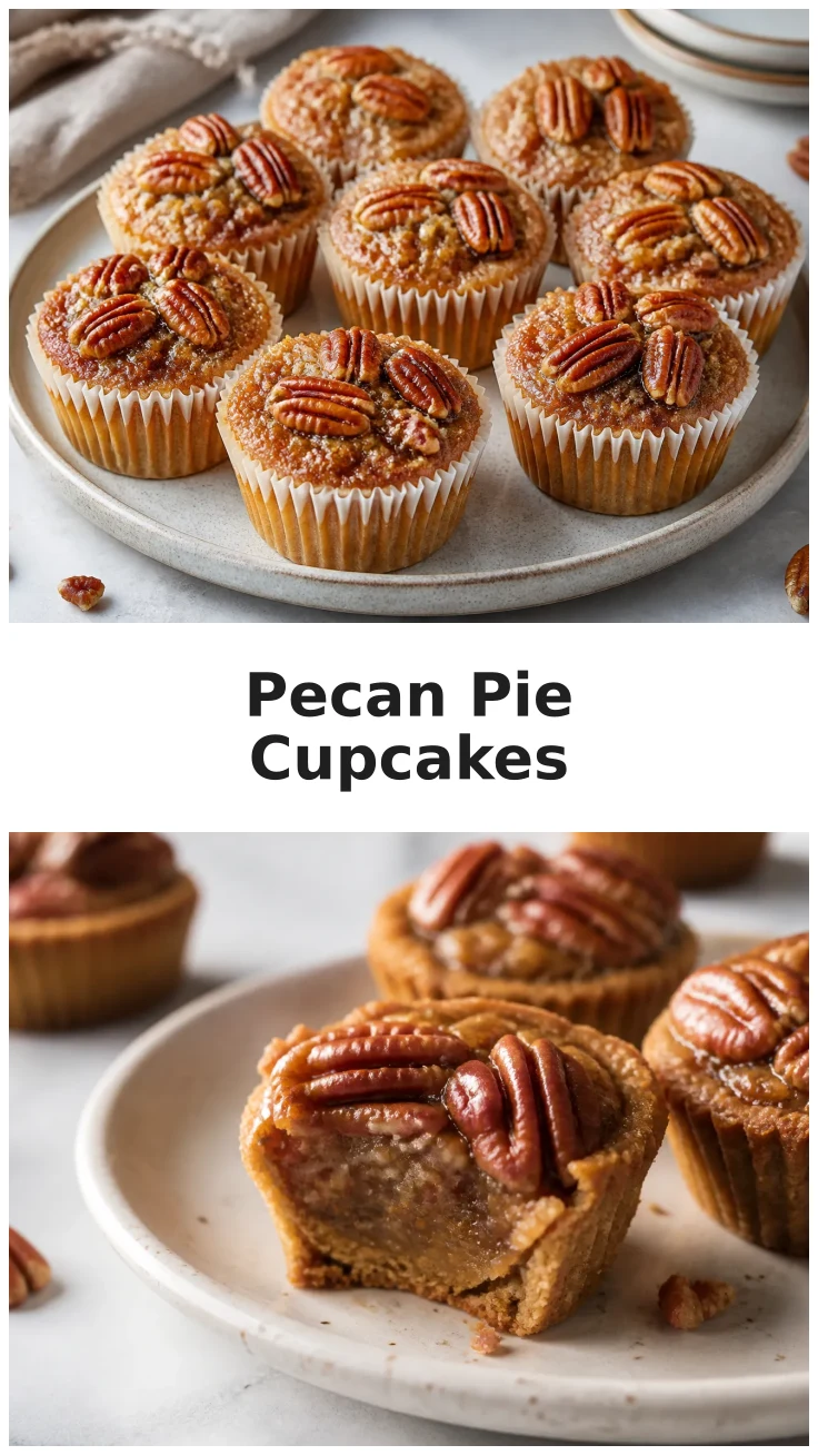 Pecan Pie Cupcakes with Golden Pecan Topping Recipe Pecan Pie Cupcakes with Golden Pecan Topping Recipe