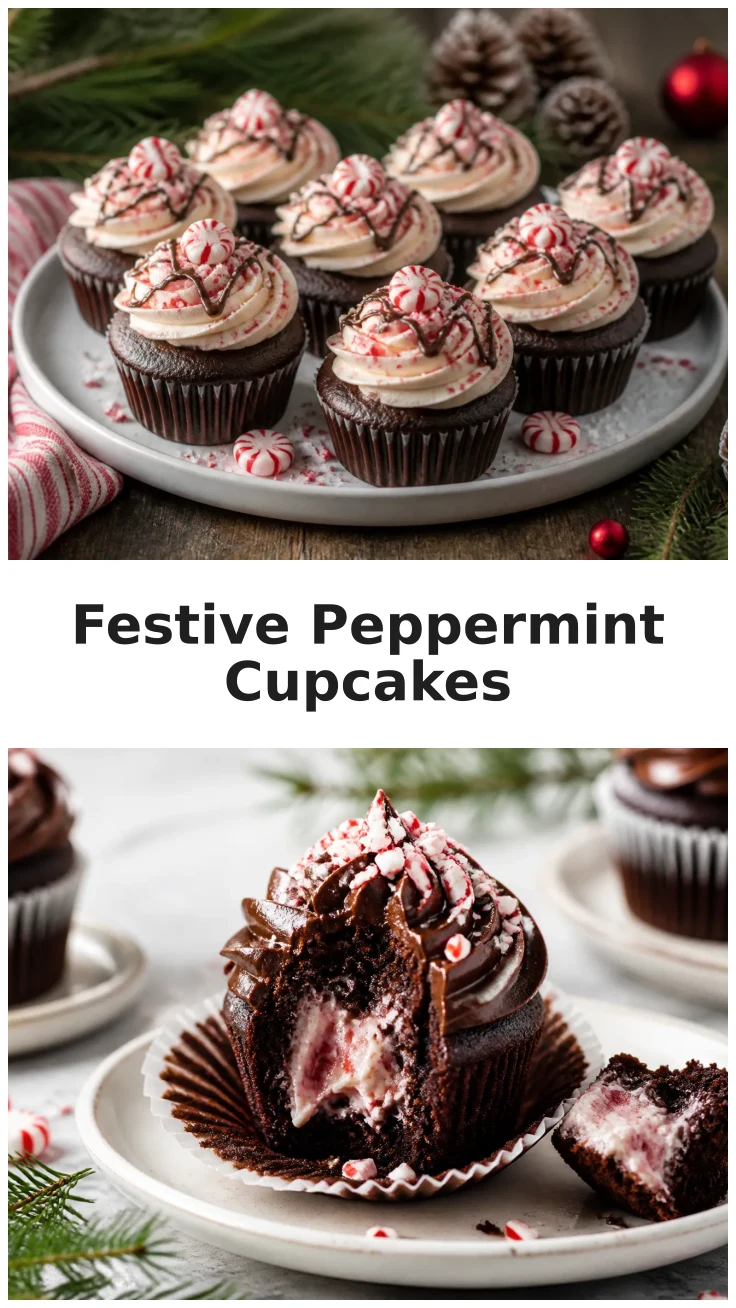 Chocolate Peppermint Cupcakes with a Festive Holiday Finish Chocolate Peppermint Cupcakes with a Festive Holiday Finish