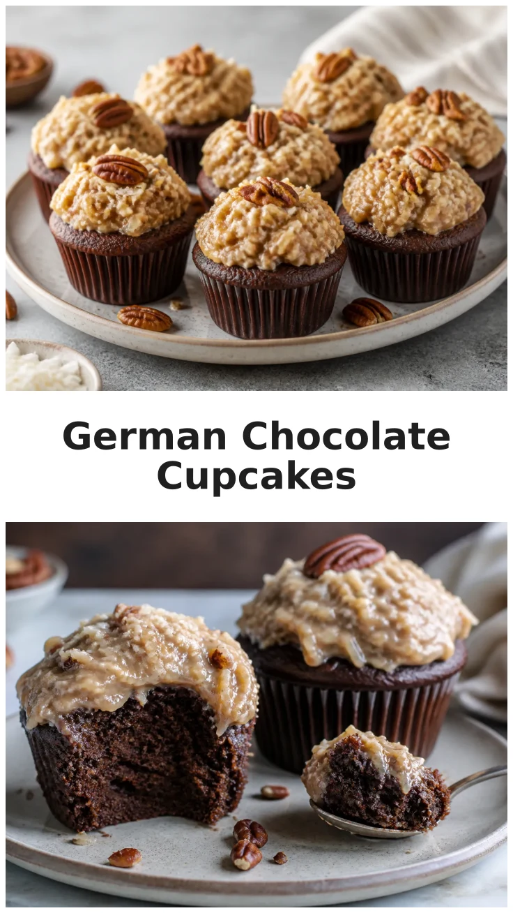 German Chocolate Cupcakes with Rich Classic Topping Recipe German Chocolate Cupcakes with Rich Classic Topping Recipe