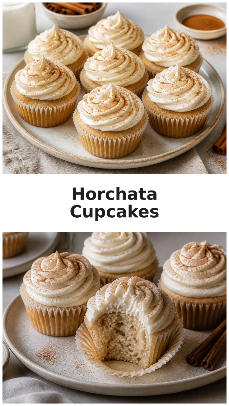 Delicious Horchata Cupcakes with Warm Cinnamon Flavor